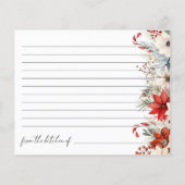 Carte de recette Fête des mariées de Noël Floral (Dos)