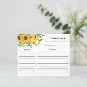 Carte de recette Fête des mariées de tournesol (Debout devant)