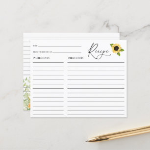 Carte de recette Fête des mariées de tournesol