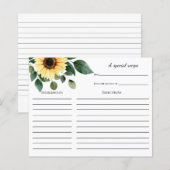 Carte de recette Fête des mariées de tournesol (Devant / Derrière)