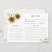 Carte de recette Fête des mariées de tournesol flo (Devant)