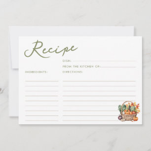Carte de recette Fête des mariées du panier d'auto
