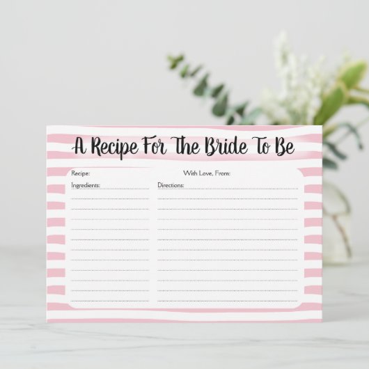 Carte de recette Fête des mariées en bande rose (Debout devant)