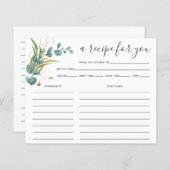 Carte de recette Fête des mariées Eucalyptus (Devant / Derrière)