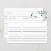 Carte de recette Fête des mariées Eucalyptus (Devant / Derrière)