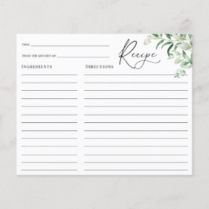 Carte de recette Fête des mariées Eucalyptus