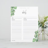 Carte de recette Fête des mariées Eucalyptus (Debout devant)