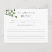 Carte de recette Fête des mariées Eucalyptus coule (Devant)