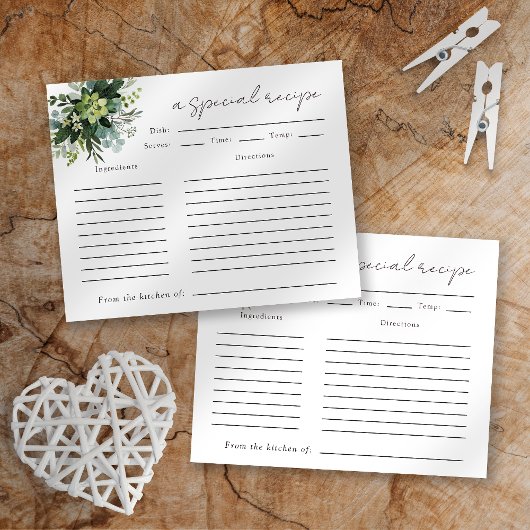 Carte de recette Fête des mariées Eucalyptus Water