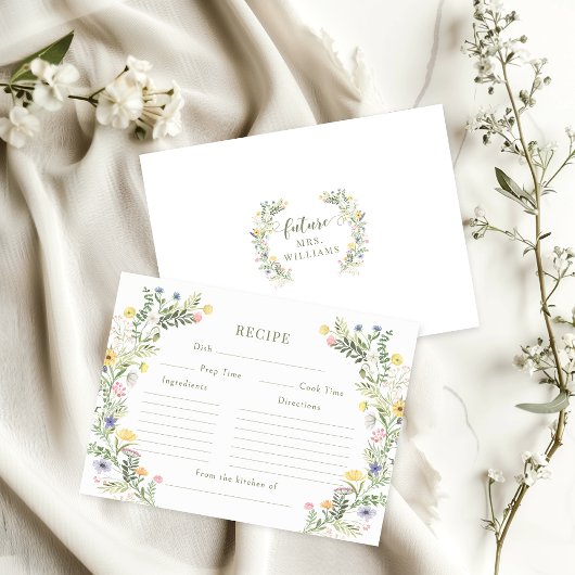 Carte de recette Fête des mariées Fleur de prairie