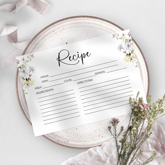 Carte de recette Fête des mariées fleur sauvage