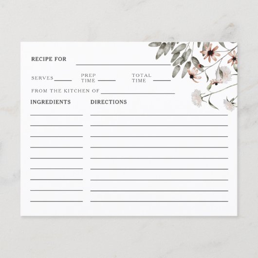 Carte de recette Fête des mariées fleur sauvage (Devant)