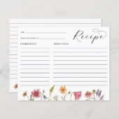 Carte de recette Fête des mariées fleur sauvage (Devant / Derrière)