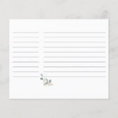 Carte de recette Fête des mariées Floral Rustique (Dos)