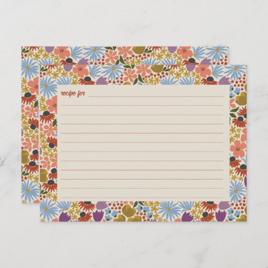 Carte de recette Fête des mariées florale (Devant / Derrière)