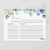 Carte de recette Fête des mariées Florale Aquarell (Dos)