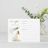 Carte de recette Fête des mariées florale Aquarell (Debout devant)