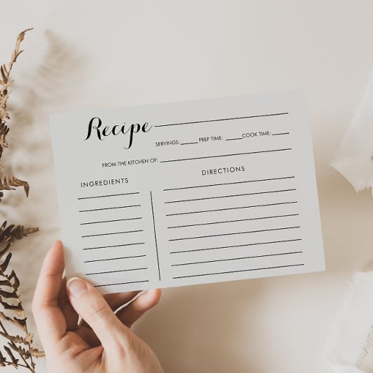 Carte de recette Fête des mariées florale Aquarell