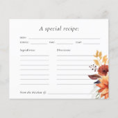 Carte de recette Fête des mariées florale automne (Devant)