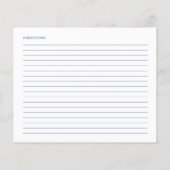 Carte de recette Fête des mariées florale bleu Dus (Dos)