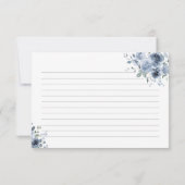 Carte de recette Fête des mariées florale bleu Dus (Dos)