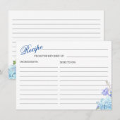 Carte de recette Fête des mariées Florale Blue Hyd (Devant / Derrière)