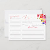 Carte de recette Fête des mariées florale d'aquare (Devant)