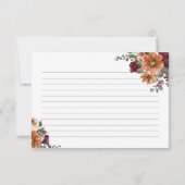 Carte de recette Fête des mariées florale de chute (Dos)