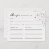 Carte de recette Fête des mariées florale de print (Devant / Derrière)