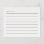 Carte de recette Fête des mariées florale de print (Dos)