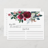 Carte de recette Fête des mariées Florale en fleur (Devant / Derrière)