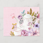 Carte de recette Fête des mariées florale rose Aqu (Dos)