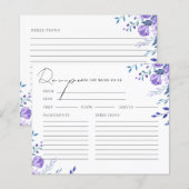 Carte de recette Fête des mariées Jardin Floral Vi (Devant / Derrière)