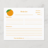 Carte de recette Fête des mariées orange (Devant)