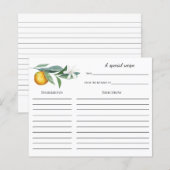 Carte de recette Fête des mariées Orange Branch (Devant / Derrière)