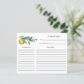 Carte de recette Fête des mariées Orange Branch (Debout devant)