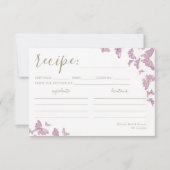 Carte de recette Fête des mariées papillon bleu-or (Devant)