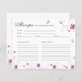 Carte de recette Fête des mariées papillon de prin (Devant / Derrière)