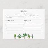 Carte de recette Fête des mariées Plante Maison (Devant)