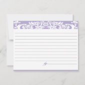 Carte de recette Fête des mariées pourpre Damask (Dos)