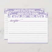 Carte de recette Fête des mariées pourpre Damask (Devant / Derrière)