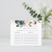 Carte de recette Fête des mariées rose bleue Gold (Debout devant)