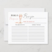 Carte de recette Fête des mariées rose Pearls & Pr (Devant)