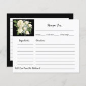 Carte de recette Fête des mariées Roses blanches (Devant / Derrière)