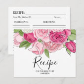 Carte de recette Fête des mariées Roses Roses Rose (Devant / Derrière)