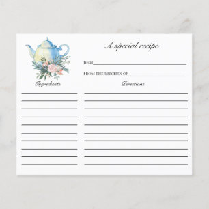Carte de recette Fête des mariées Tea Party
