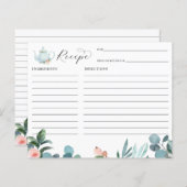 Carte de recette Fête des mariées Tea Party (Devant / Derrière)