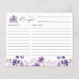 Carte de recette Fête des mariées Tea Party