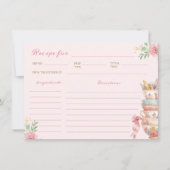 Carte de recette Fête des mariées Tea Party (Devant)