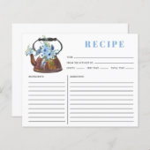 Carte de recette Fête des mariées Tea Party Waterc (Devant / Derrière)